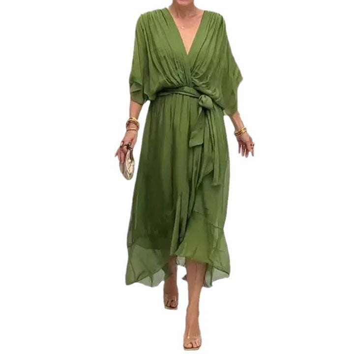 Vestido largo con mangas murciélago