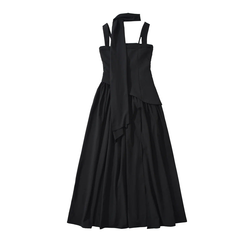 Vestido plisado con cintura ajustada