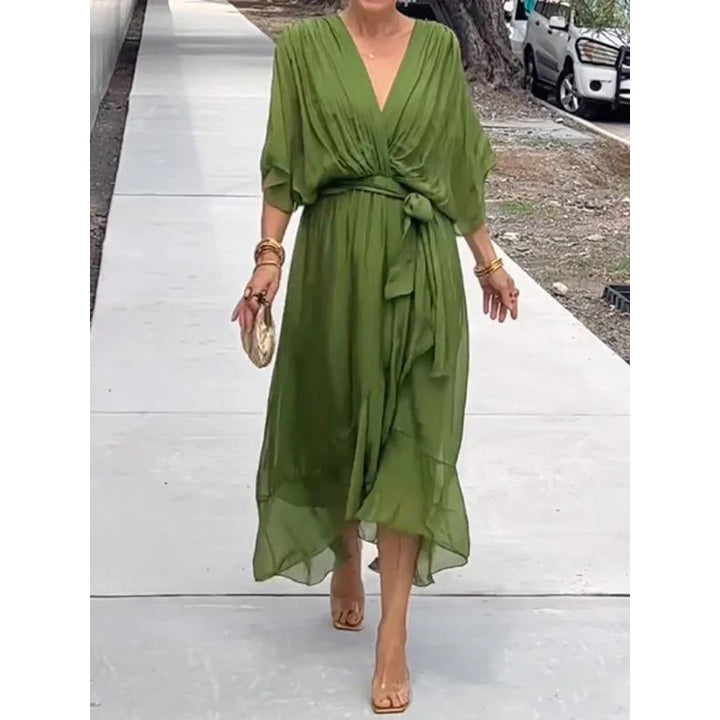 Vestido largo con mangas murciélago