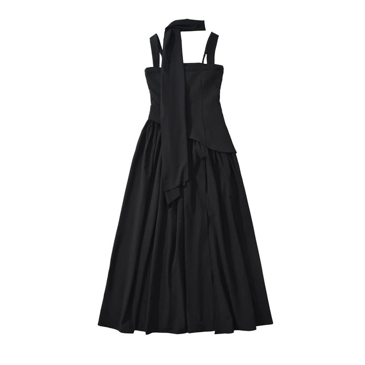 Vestido plisado con cintura ajustada