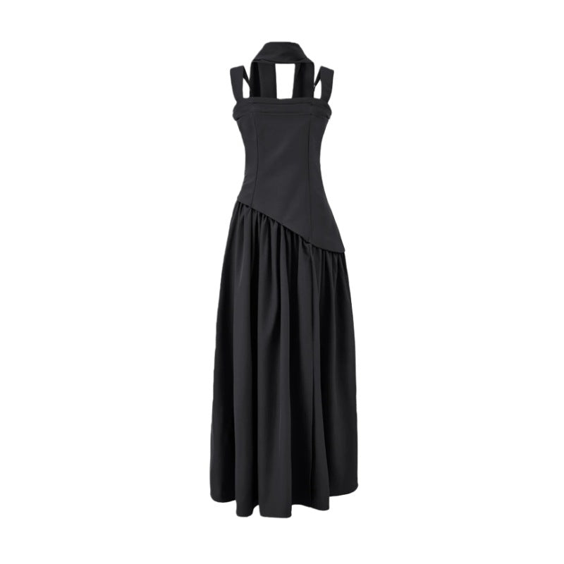 Vestido plisado con cintura ajustada