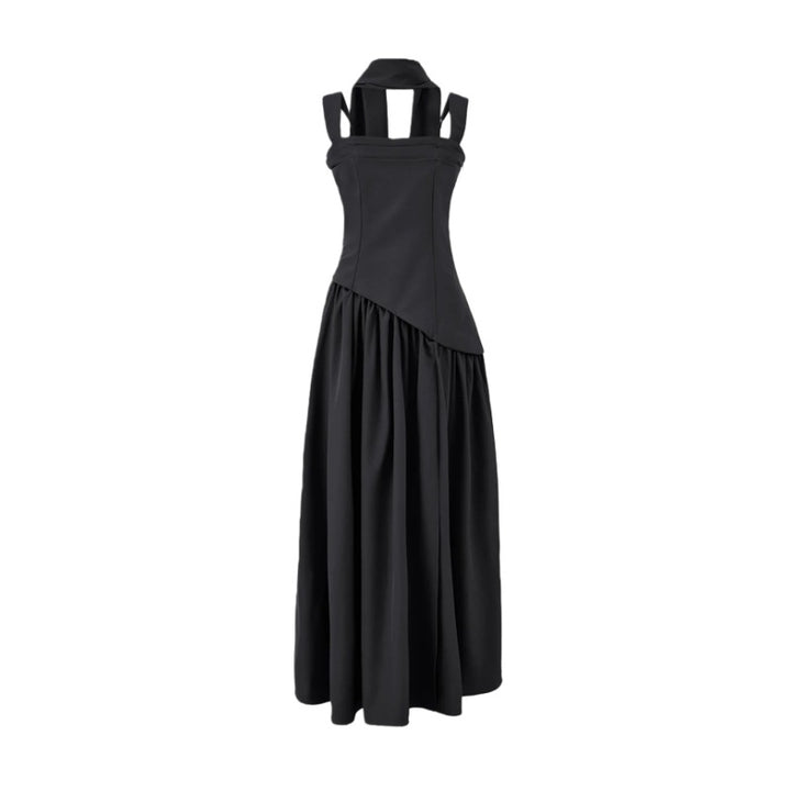 Vestido plisado con cintura ajustada